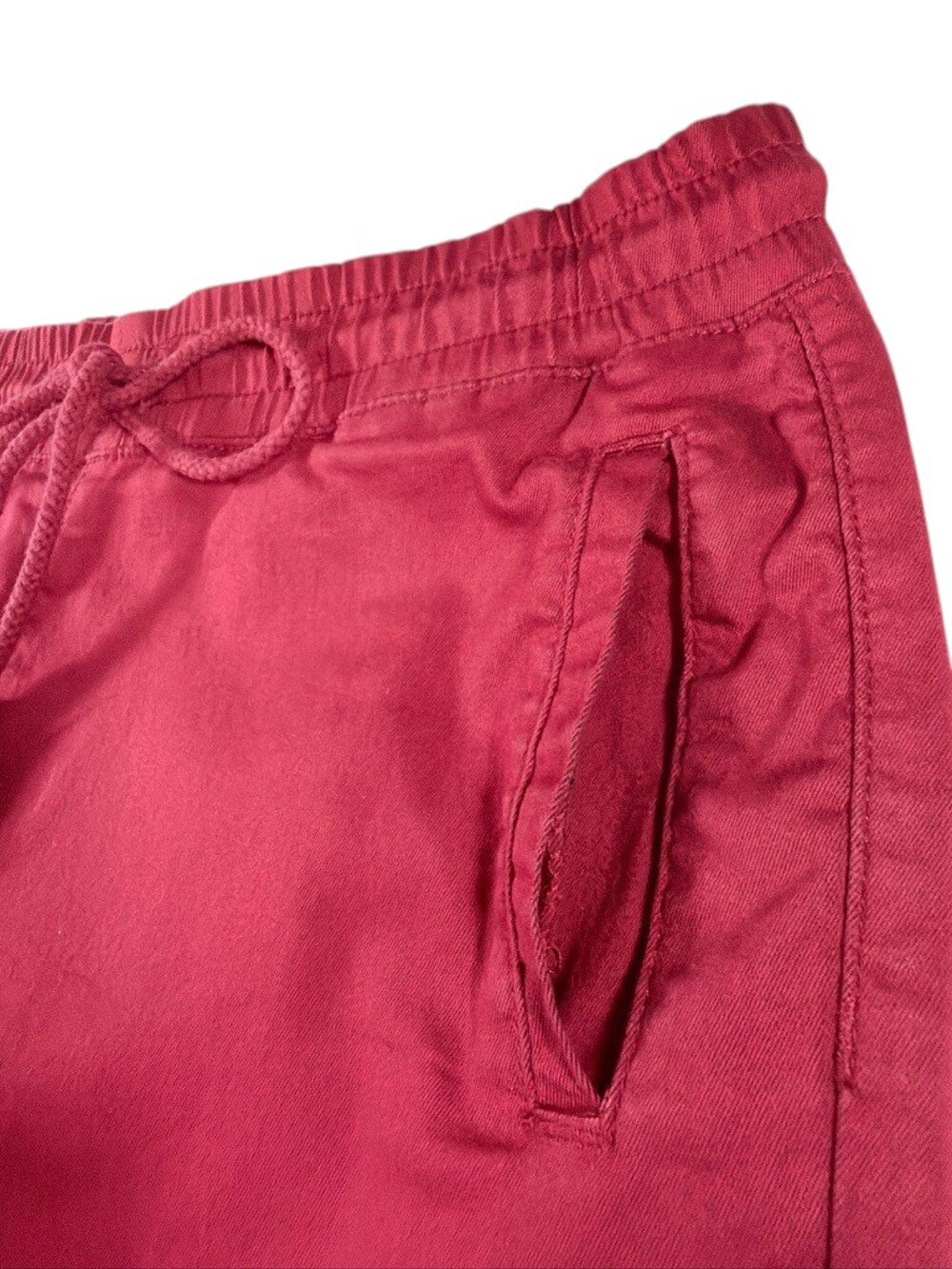 Women's Burgundy Casual Jogger Pants Size 13/14 Elastic Waist Drawstring - Picture 3 of 12
